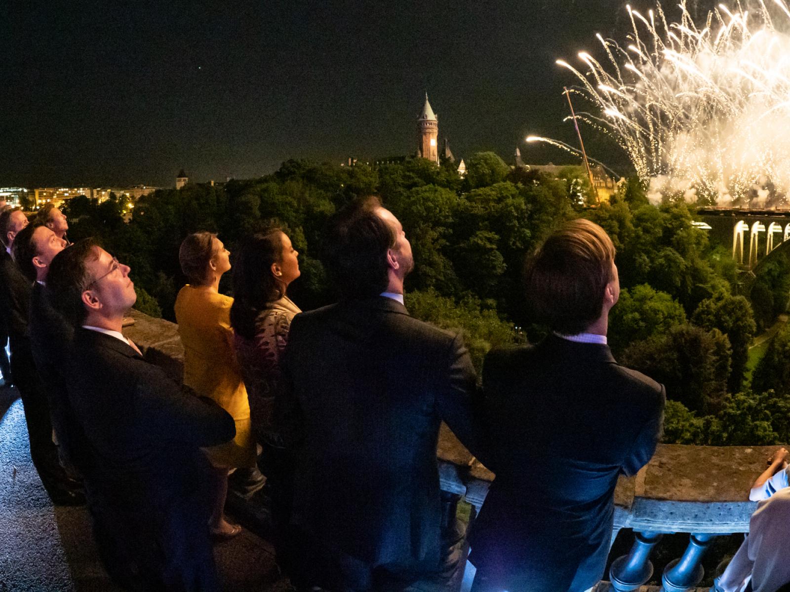 The eve of National Day - Adolphe Bridge fireworks 