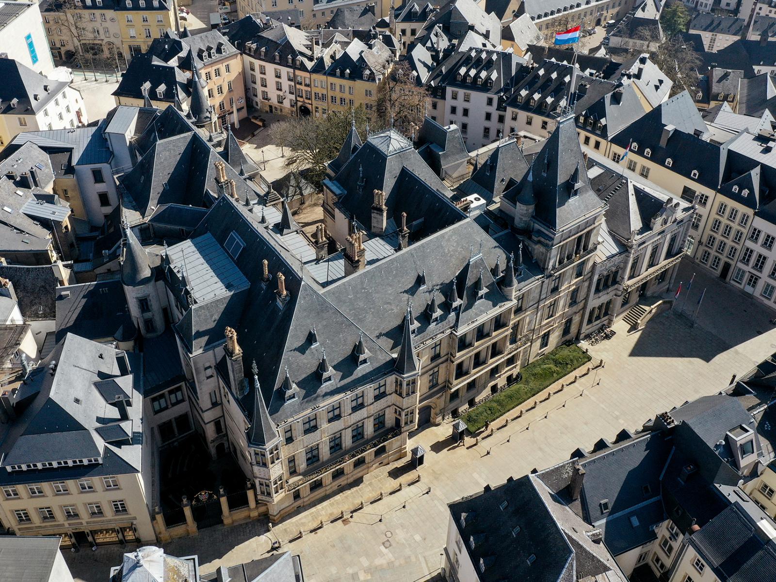 Vue aérienne sur le Palais grand-ducal