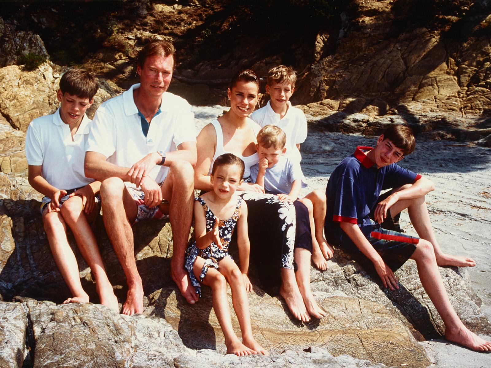Familljefoto an der Vakanz